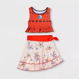 Disney Moana Kids Girls Cosplay Swim Sets 3-Piece Swimsuit UPF 50+ UV Protection